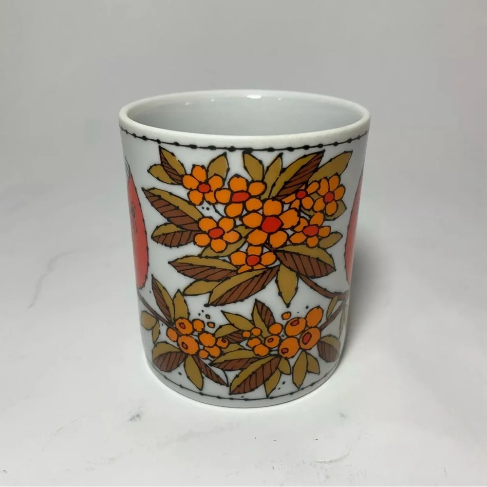 Vintage Howard Holt Japan Ceramic Mug with Orange Bird Design 70’ style MCM - Picture 2 of 6
